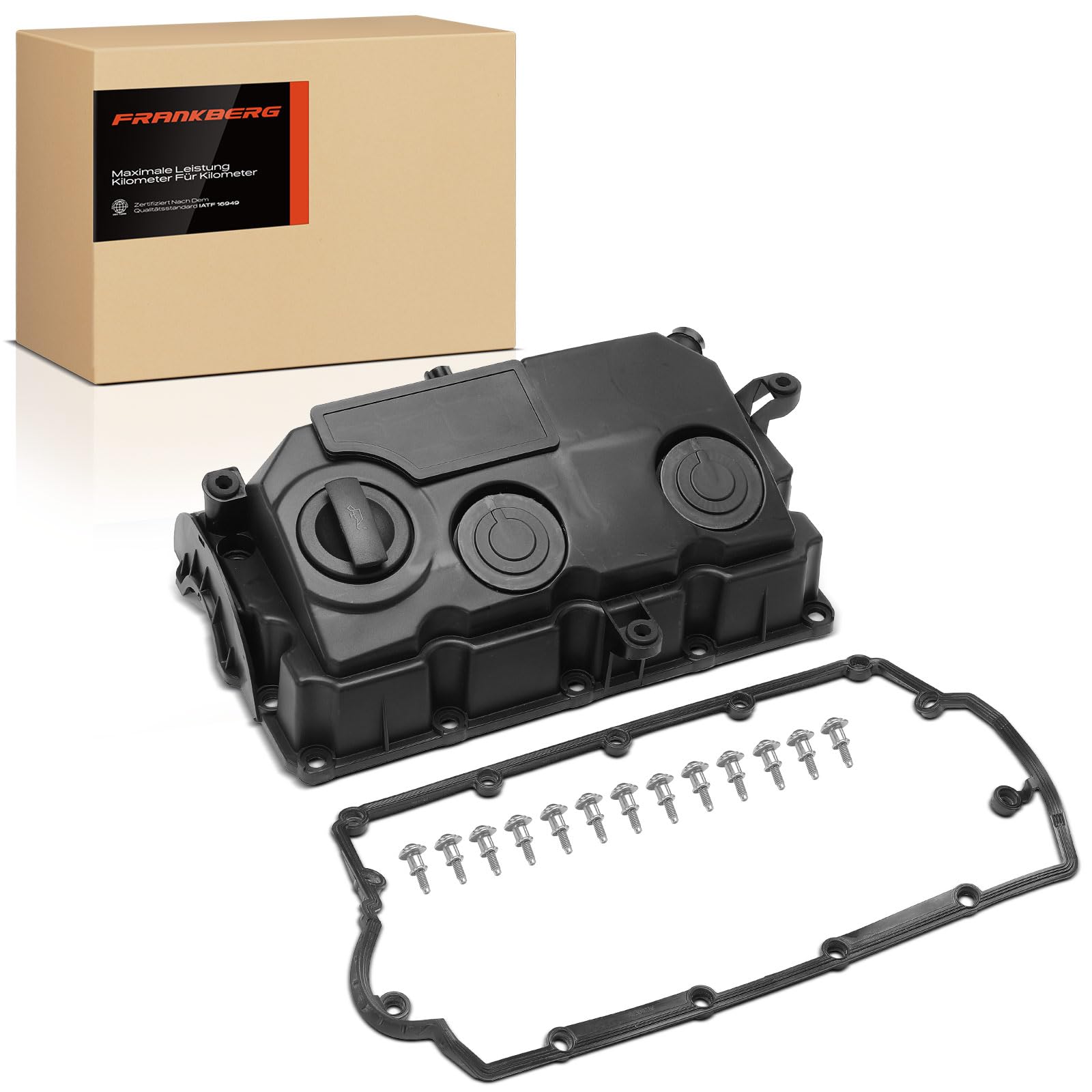 Frankberg Tapa de culata tapa de válvulas junta de la tapa de válvulas | con tornillo ASA; 03G103469G; Compatible con: Polo 9A 9N, Altea XL 5P5 5P8, Habitación 5J7, T.o.u.r.a.n 1T1 1T2