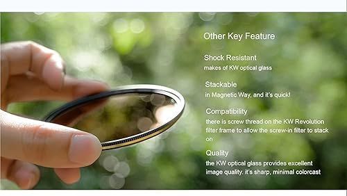 Miniatura 5 de Kase Wolverine Revolution Kit de filtro Pro ND de 2.441 in, magnético, a prueba de golpes, vidrio óptico templado con anillos codificados por color,