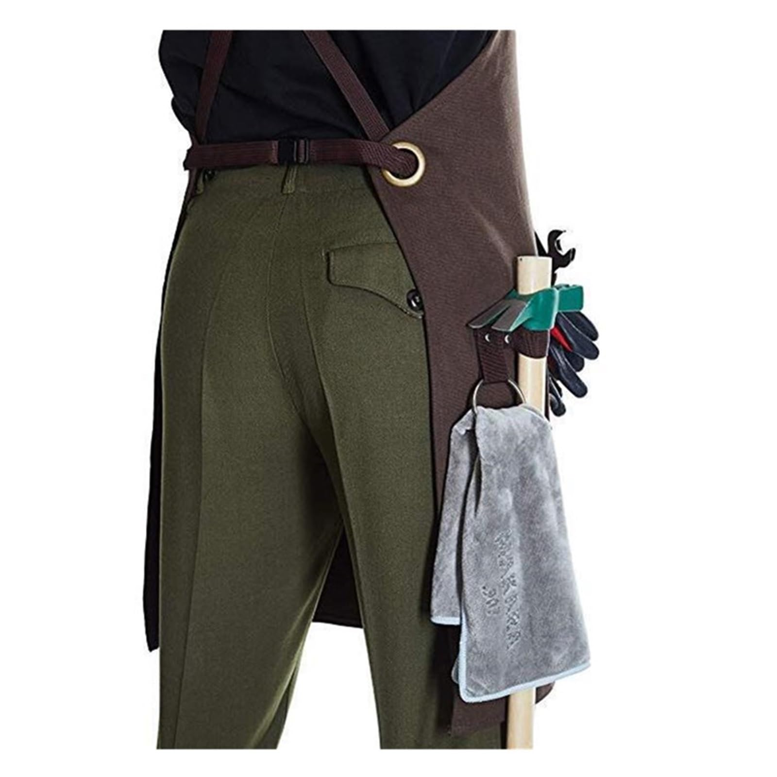 Delantal de herramientas de lona encerada resistente al agua, delantal de trabajo a la moda, Catering, pintor, jardinero, peluquero, uniforme