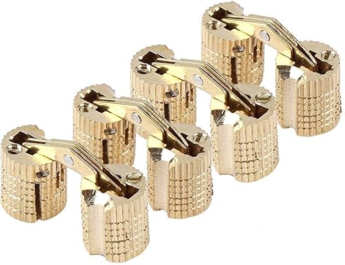 Miniatura 7 de FTVOGUE 4 unids/paquete de bisagras ocultas para muebles de latón caja de madera oculta 0.315 in ángulo de apertura de 180° para bricolaje joyero