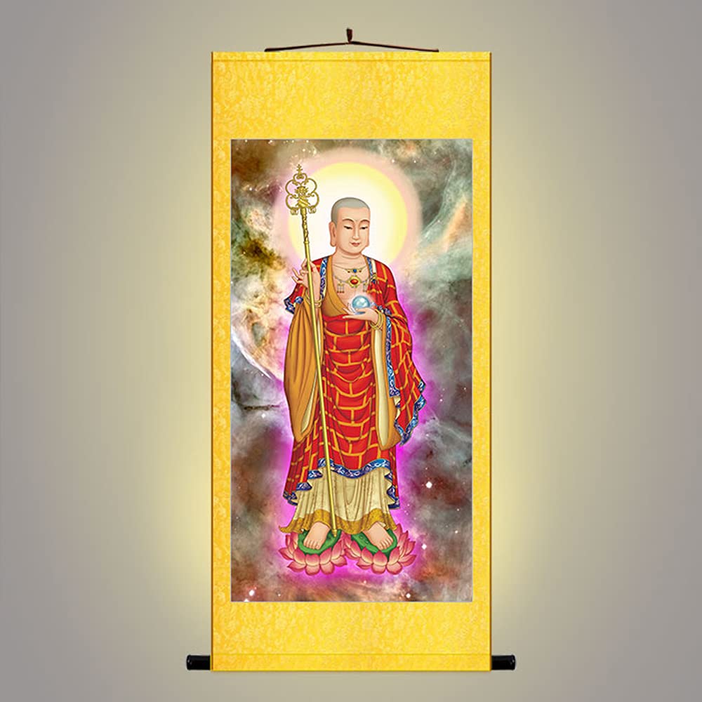 ♥掛軸　子育地蔵尊　掛け軸　骨董品　地蔵 Amazon.co.jp: 掛け軸／掛軸『地蔵菩薩像 』開運風水画 オリジナル