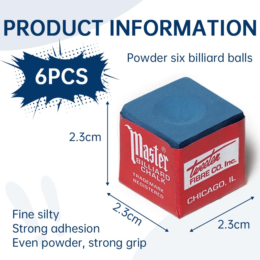 6 pezzi Gessetti Biliardo,Gesso da Biliardo,Standard Gessetto Biliardo,Gessetti per Stecche da Biliardo,Gessi Biliardo,Gessetto da Biliardo,Pool Cue Cubes