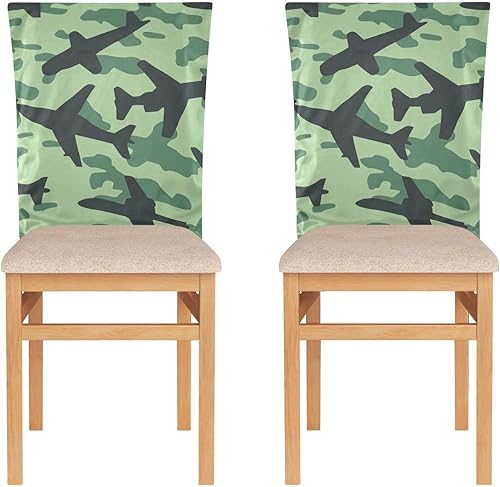 Miniatura 2 de Green Planes - Juego de fundas decorativas para sillas de comedor para el hogar, comedor, fundas elásticas lavables para sillas de comedor, juego de