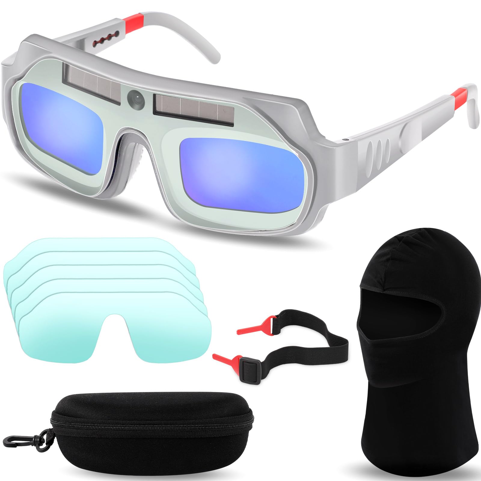 Tellegloww 1 lot de lunettes de soudage solaires pour soudeur avec verres de rechange