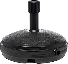 Direct Mart Garden Umbrella Parasol Base, Heavy Duty Plastic Umbrella Stand, Durable Patio Umbrella Base, Wind-Resistant Parasol Stand, Easy Clean, Versatile Sun Parasol Base(7L, Round, Black)