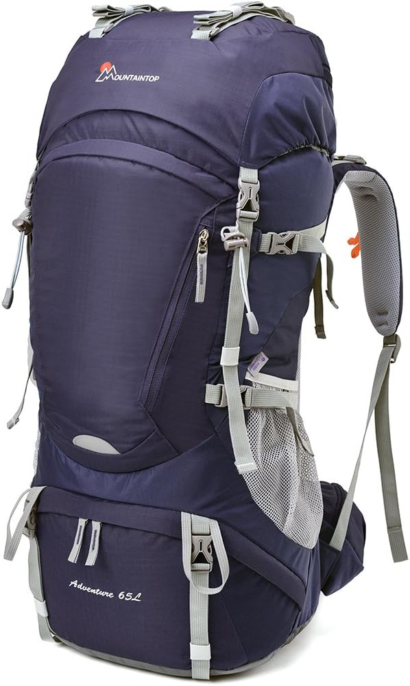 MOUNTAINTOP 55L/65L Internal Frame Backpack Hiking Backpack with Rain Cover