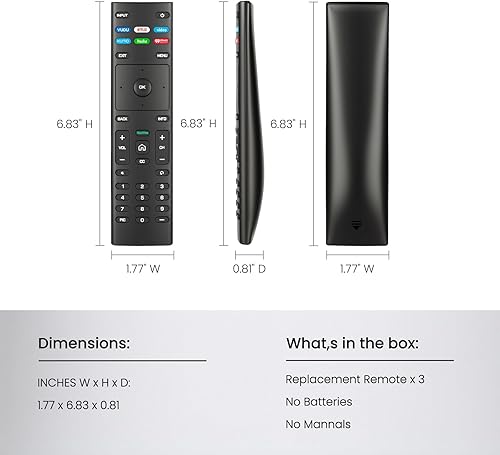 Miniatura 8 de Paquete de 3 controles remotos de repuesto para VIZIO TV, XRT136 Control remoto universal para televisores inteligentes VIZIO serie DEMPVPX