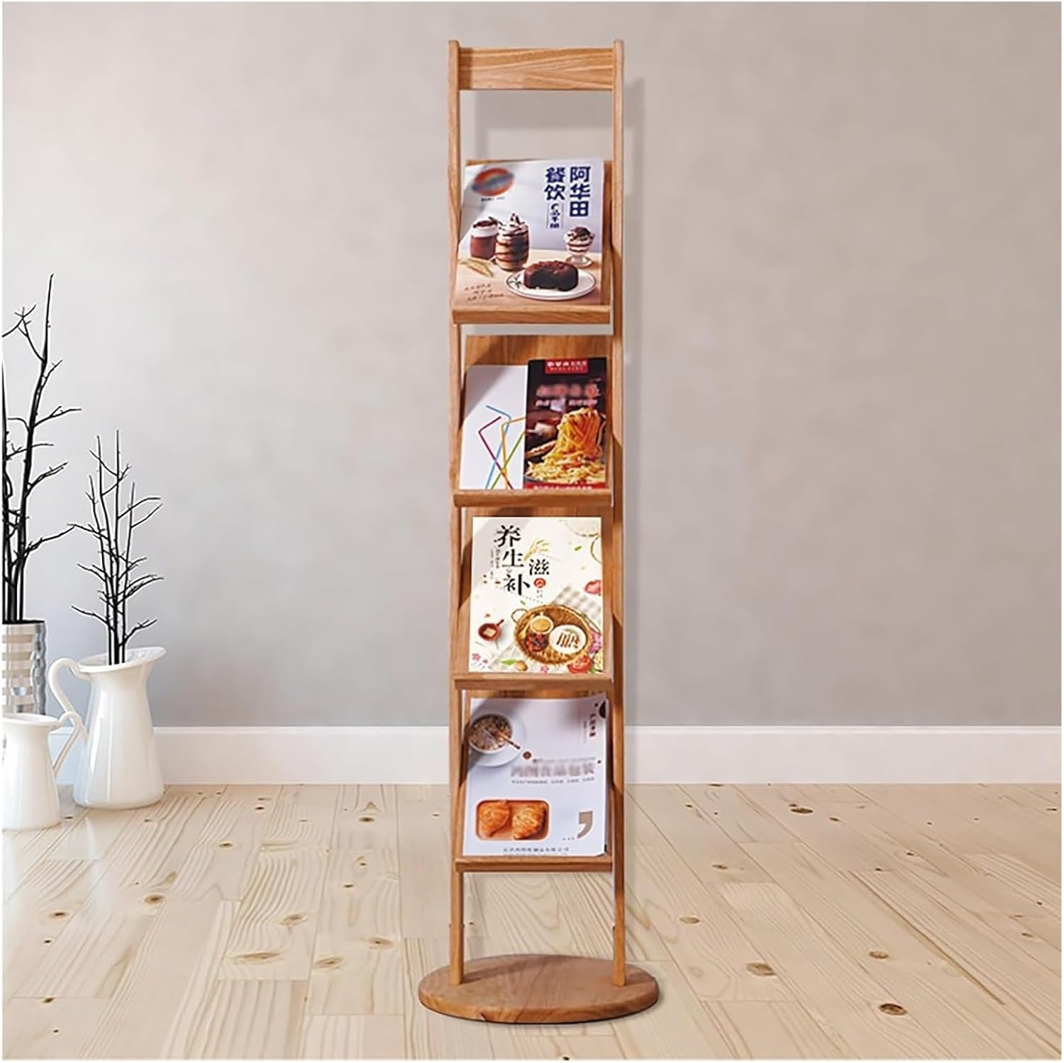 Magazine Rack,Book Display Rack, Magazine Literature Display Convenient Installation for Magazines Publications Reception