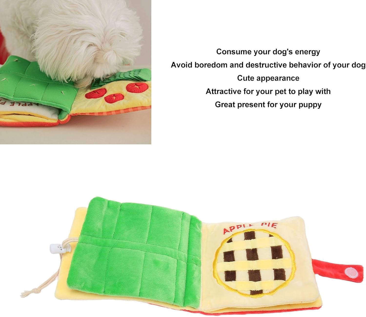 Snuffle Mat for Dogs, Dog Sniffing Book Sniff Mat Slow Feeding Brain Stimulating Interactive Cute Dog Digging Toys Puppy Puzzle Toys for Pet Supplies