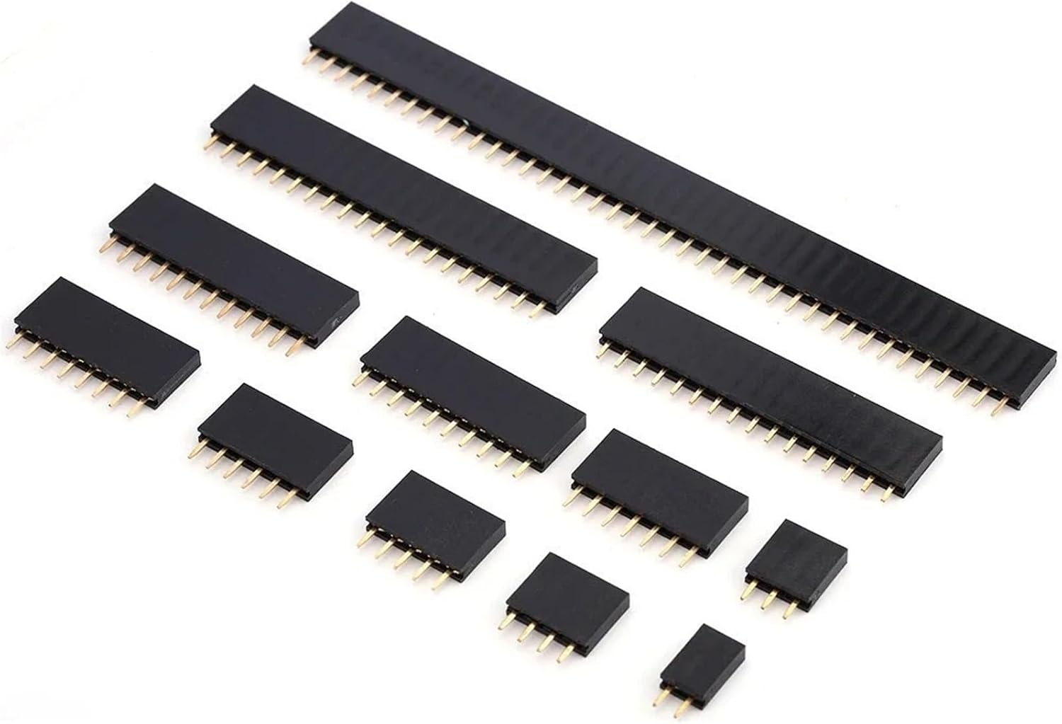 10PCS Single Row Pin Female Header Socket Pitch 2.54mm 1 * 2p 3p 4p 5p 6p 7p 8p 9p 10p 12p 14p 15p 16p 18p 20p 22p 40Pin Connector(10PCS 1x25Pin)