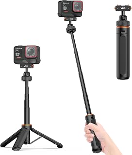 VRIG Insta360 X6 三脚 Insta360 自撮り棒 360°回転雲台 クイックリリースアダプタ コンパクト 5段伸縮 17cm-40cm延長 Insta360 X6/X4 Air/X5/Ace/Ace Pro/Ace Pro 2対応 AC-78