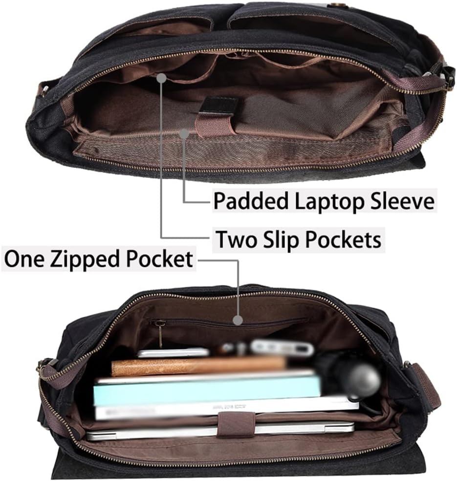 Men's Leisure Laptop Briefcase Canvas Business Handbag