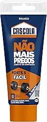 Cascola Não Mais Pregos, Adesivo de Montagem para Serviços Pesados, Cola Forte pra Madeira, Cerâmica, Metal & Mais, Adesivo de Fixação Instantânea Branco, Tubo de 1x85g