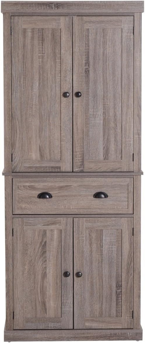 Farmhouse 6ft Kitchen/Bathroom Storage Pantry Drawer Cabinet Wood Grain