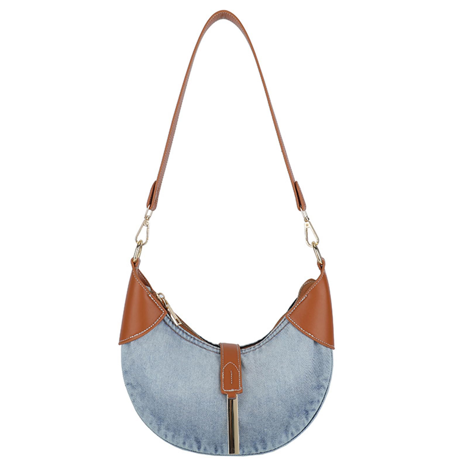 CORIOS Borsa in Denim a Spalla e Mano Elegante - Tote in Jeans Retro a Tracolla per Viaggi, Lavoro, Shopping - Blu
