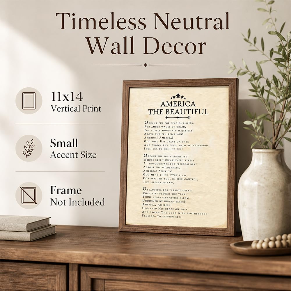 Amazon.com: America The Beautiful 11x14 Unframed Wall Art