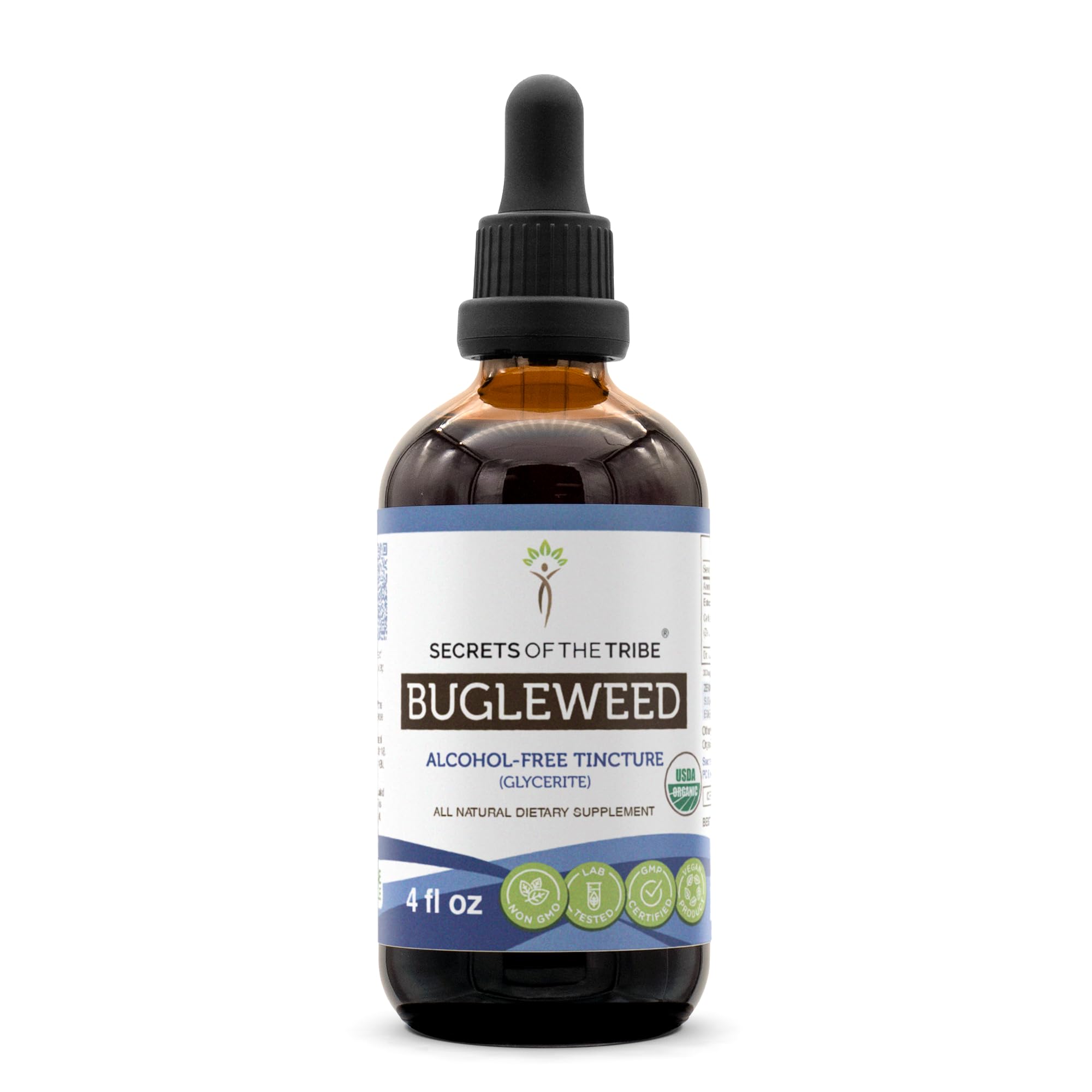 Secrets of the Tribe Bugleweed Tincture Alcohol-Free Liquid Extract, USDA Organic Bugleweed (Lycopus Virginicus) Dried Herb (4 FL OZ)