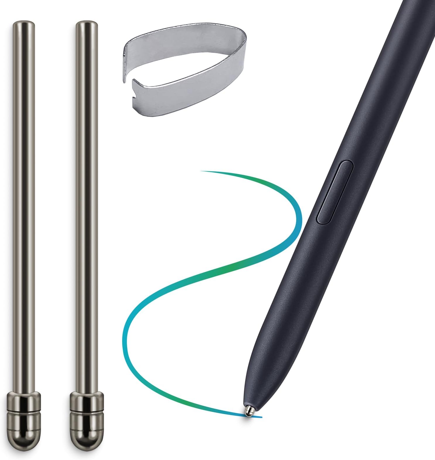 sciuU [2 Pack Titanium Alloy Tips compatible with Samsung Galaxy Tab S9 / S7 / S8 / Smartphone Galaxy S22 / Galaxy S23 Ultra Pen Stylus, No Wear Out Replacement Stainless Tip Nib Refill
