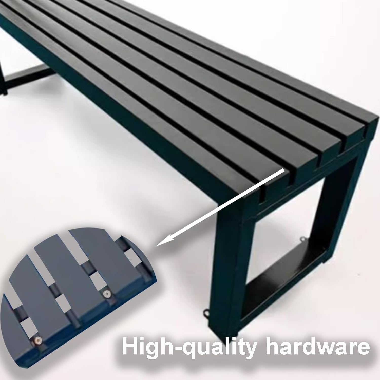 Garden Bench, Park Benches, Porch Bench Seat, Outdoor Seating Furniture Lounge, Patio Benches for Outdoors Weatherproof Galvanized Steel for Deck, Entryway, Backyard(Black,100x40x45cm)