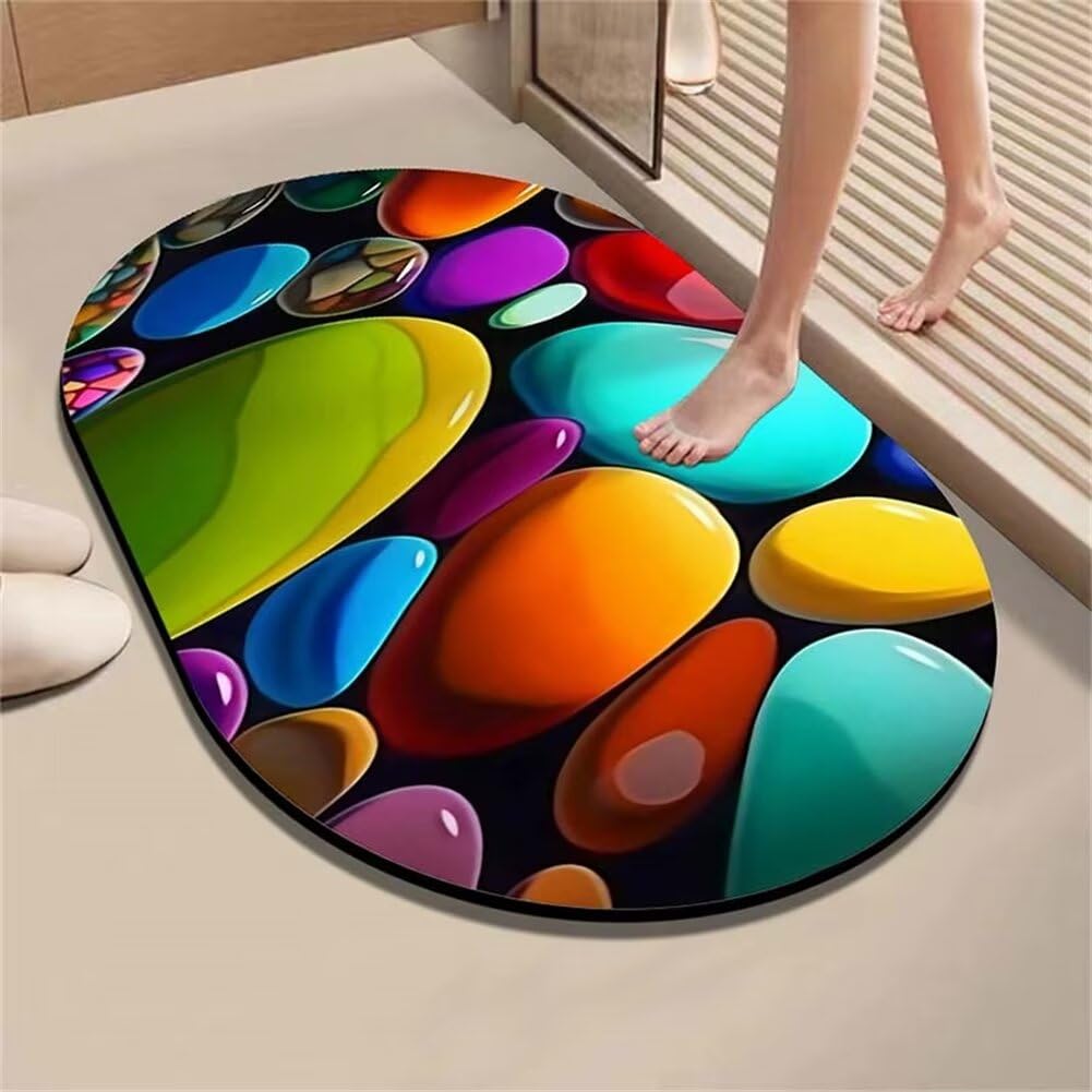 Tapis de bain absorbant 60x90cm violet antidérapant séchage rapide pour douche et cuisine 6-933
