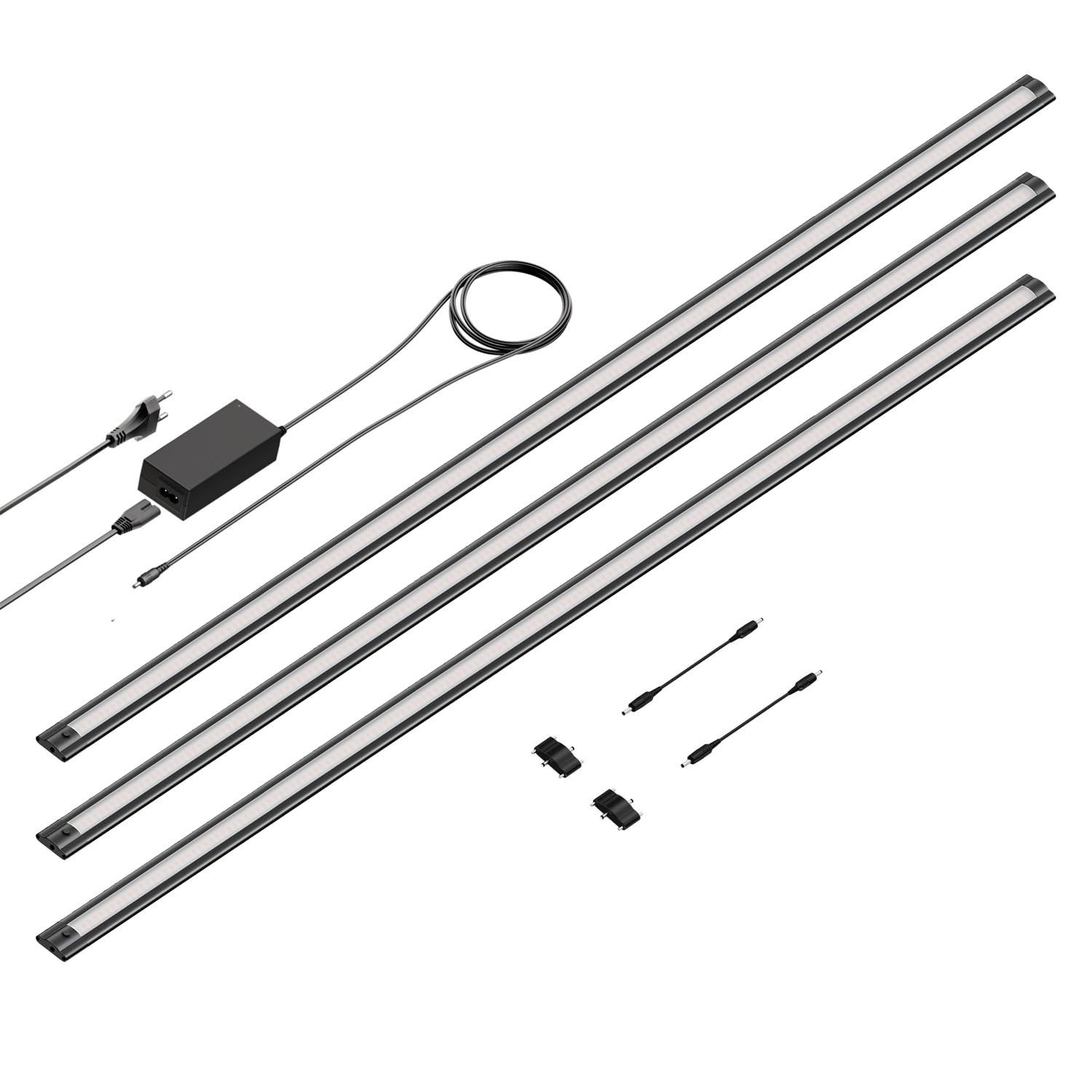 ledscom.de LED Unterbauleuchte SIRIS schwarz matt, flach, 114cm, je 1261lm, warmweiß, 3er Set
