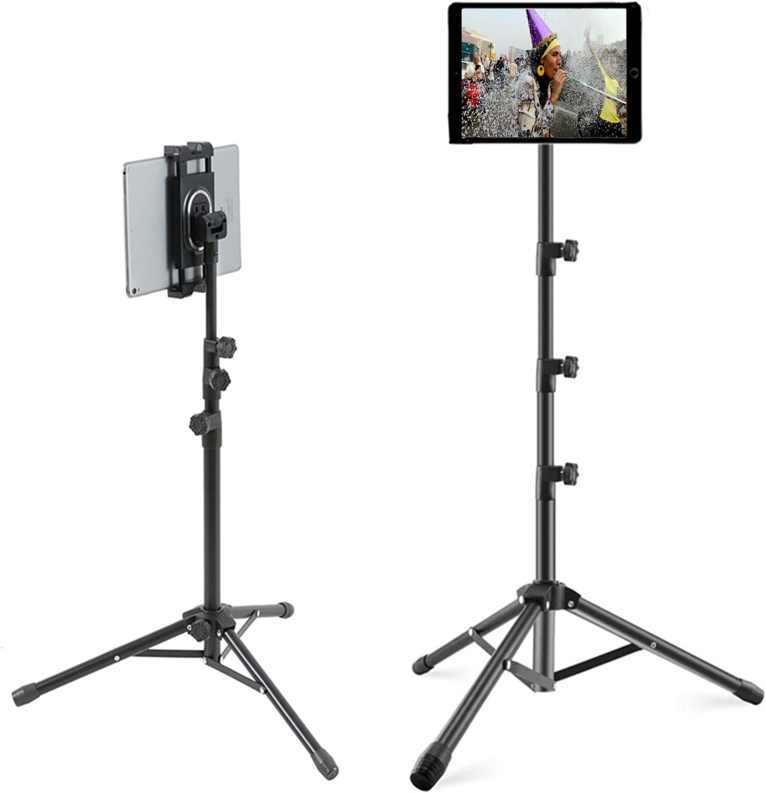 Phone Stand Tablet Holder: Floor Mobile Tripod for iPad Adjustable Lazy Arm Mount Overhead Cellphone Tripod for 4.7-12.9 Inch iPhone 13 Pro Samsung Tab iPad Mini Galaxy