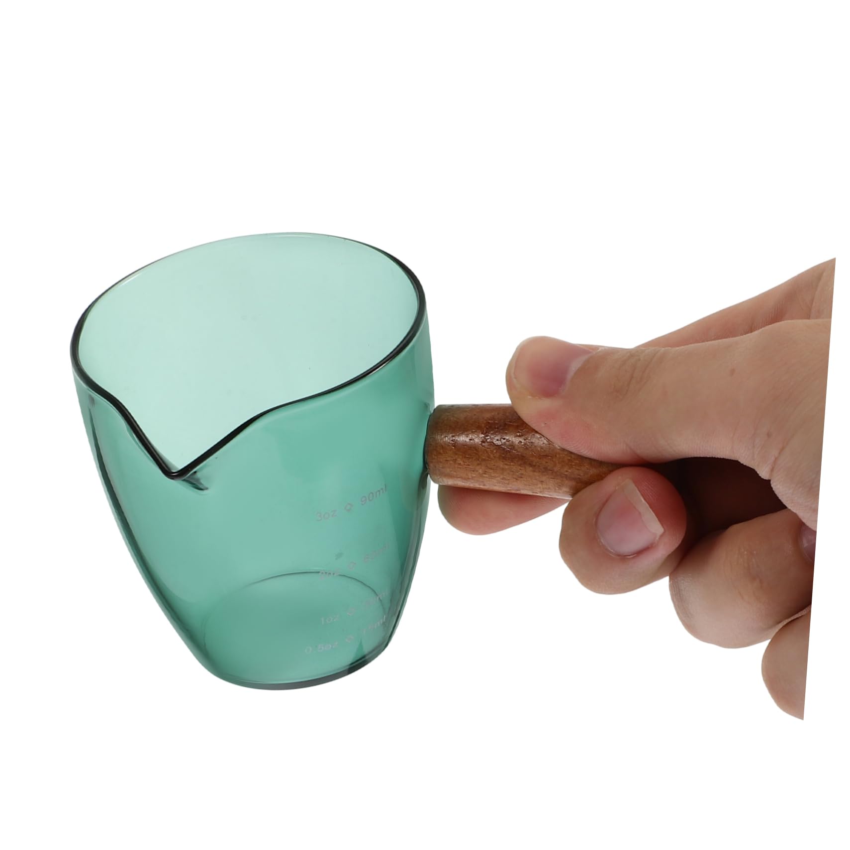 PartyKindom 5pezzi Bicchiere Da Caffè Con Manico Legno Misurino Per Latte e Caraffa Per Casa e Ristoranti Design Ergonomico Per Versare Facilmente