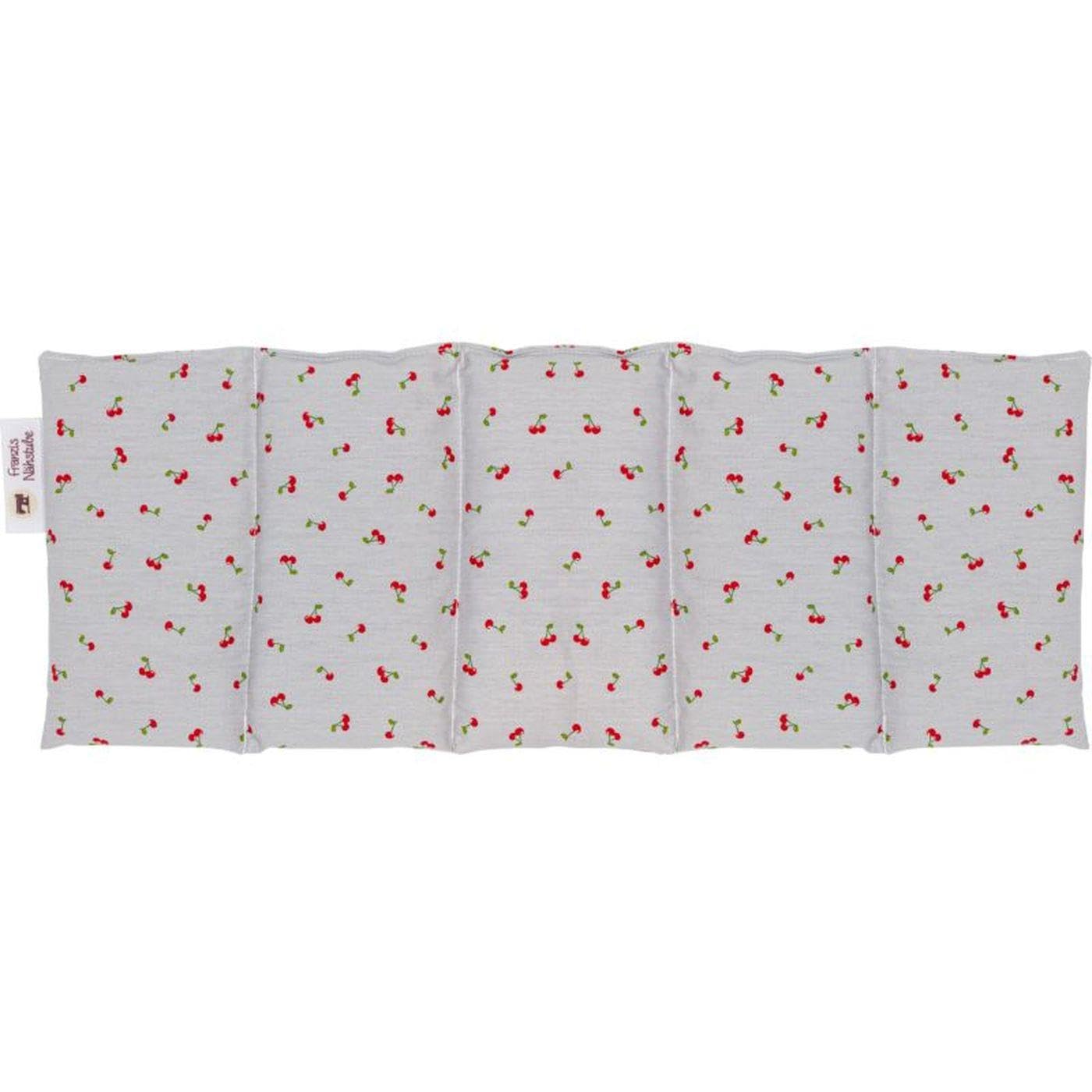 Franzis Cherry Stone Cushion 50 x 20 cm Cherry White Grain Pillow 100% Cotton for Hot and Cold Therapy Microwave Suitable Heat Cushion