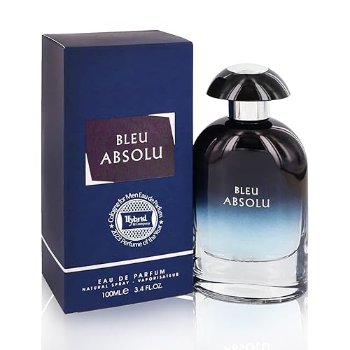 Hybrid & Company Bleu Absolu Eau De Parfum - Spray natural para hombres, colonia Woody Oud, fragancia concentrada de lujo de larga duración, 3.4