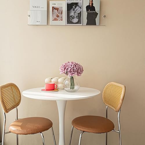 Miniatura 47 de Rosas artificiales de un solo tallo 10 piezas de arreglo floral de seda falsa, toque real para decoración del hogar, fiesta, boda (blanco) Blanco