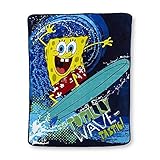 Nickelodeon Spongebob Squarepants Wave Rider Plush Throw Blanket; 46
