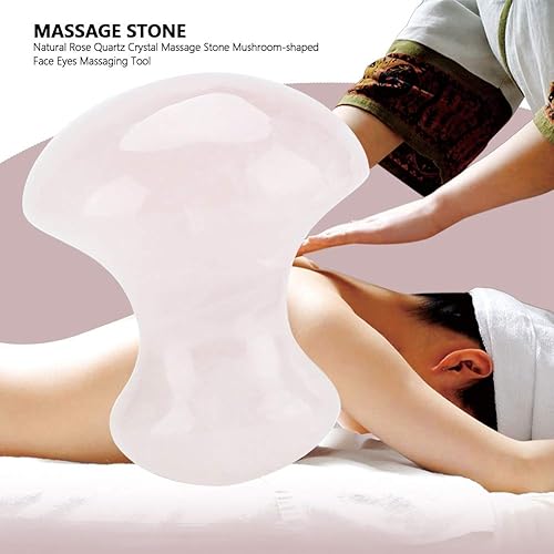 Miniatura 4 de Piedra de masaje facial de hongo de cristal de cuarzo rosa, herramienta facial Sha, herramienta de masaje raspado para mujeres, spa en casa