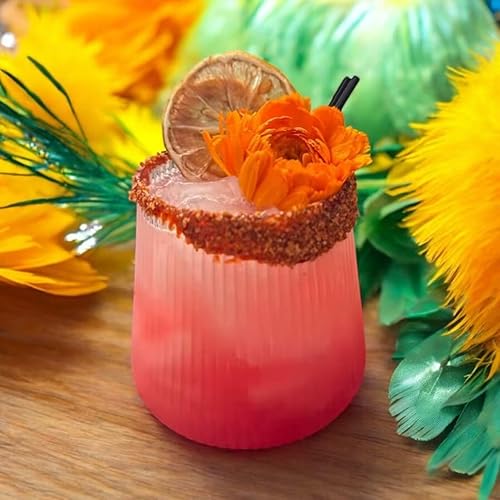 Miniatura 7 de Paquete de 48 vasos de plástico ondulados de origami acanalados, 24 copas de champán de 9 onzas sin tallo y 24 vasos de 12 onzas, vasos desechables