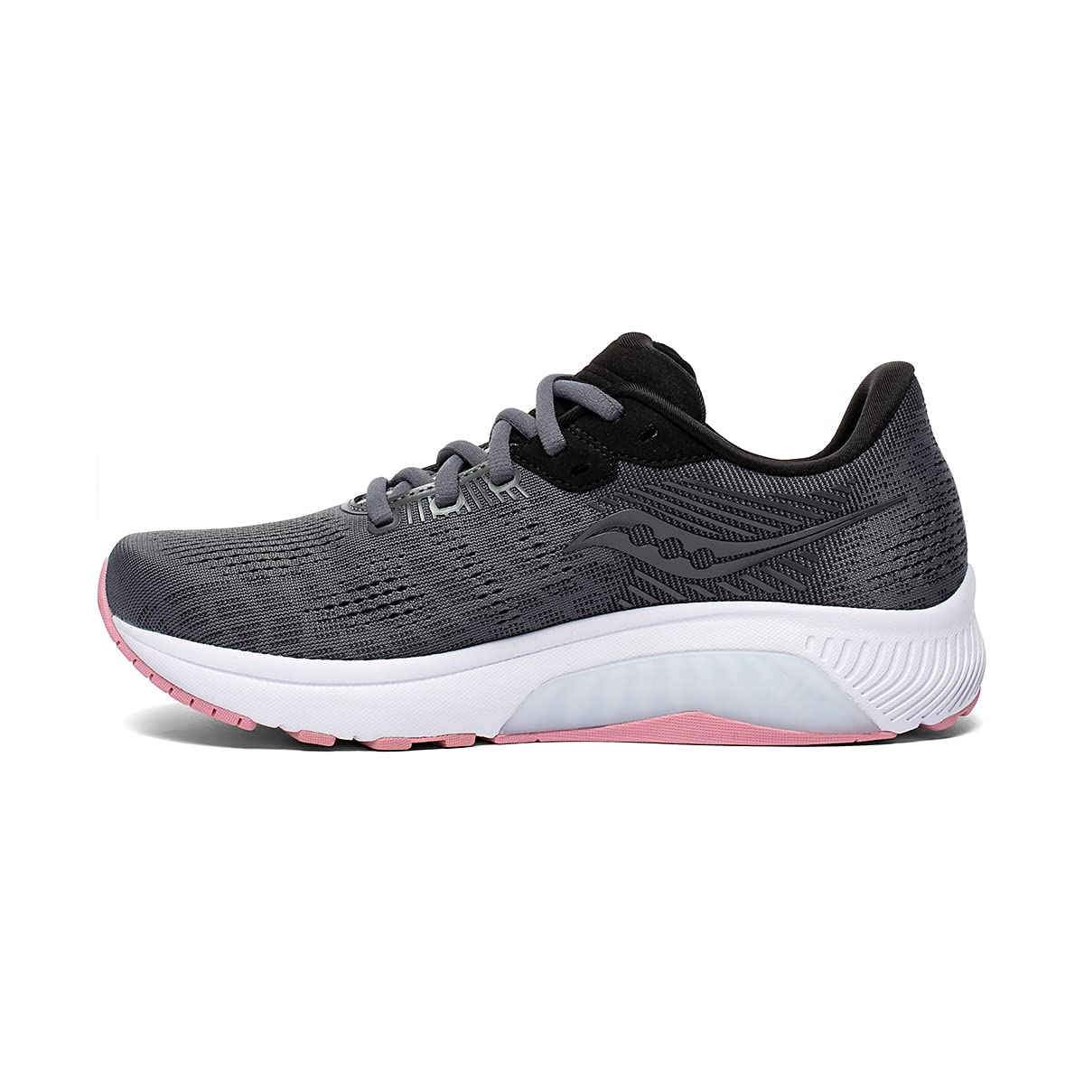 Saucony Women's Running Shoes, Guide 14, Charcoal/Rose, 12