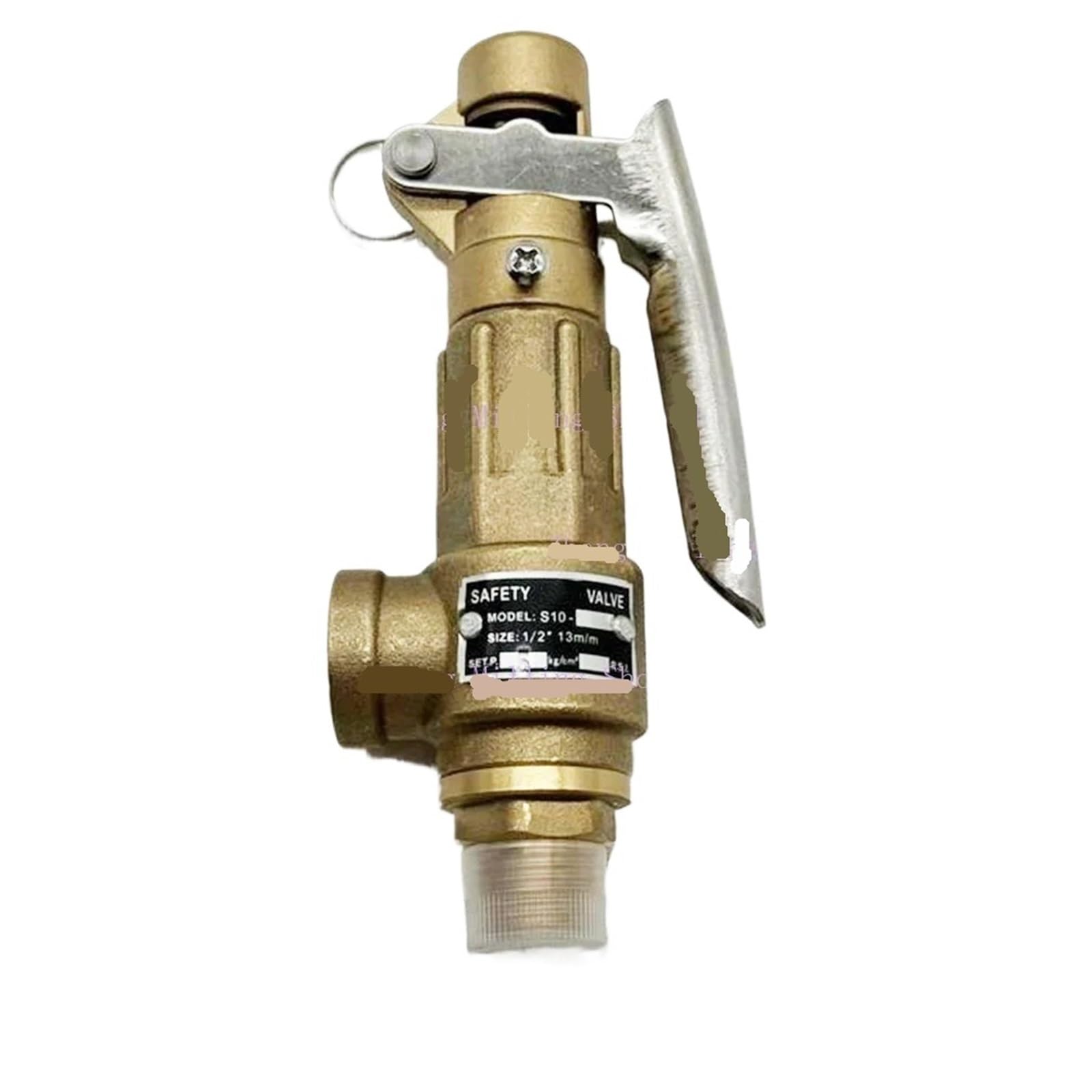 VáLvula Seguridad LatóN S10L 1/2" 3/4" 1" Válvula de alivio presión latón | 5/8/10bar for compresor de aire de tornillo DN15/DN20/DN25(1/2",0.6Mpa)