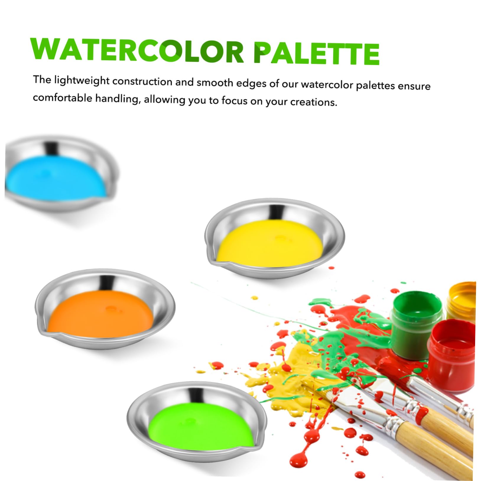 DOITOOL 4 Sätze Palette Aquarellfarbe Farbbecher Tabletts Aquarell -mischtablett Kunst Klein Farbtablett Wasser Farbmischtablett Malen -mischwerkzeug Rostfreier Stahl 18 Stück * 4