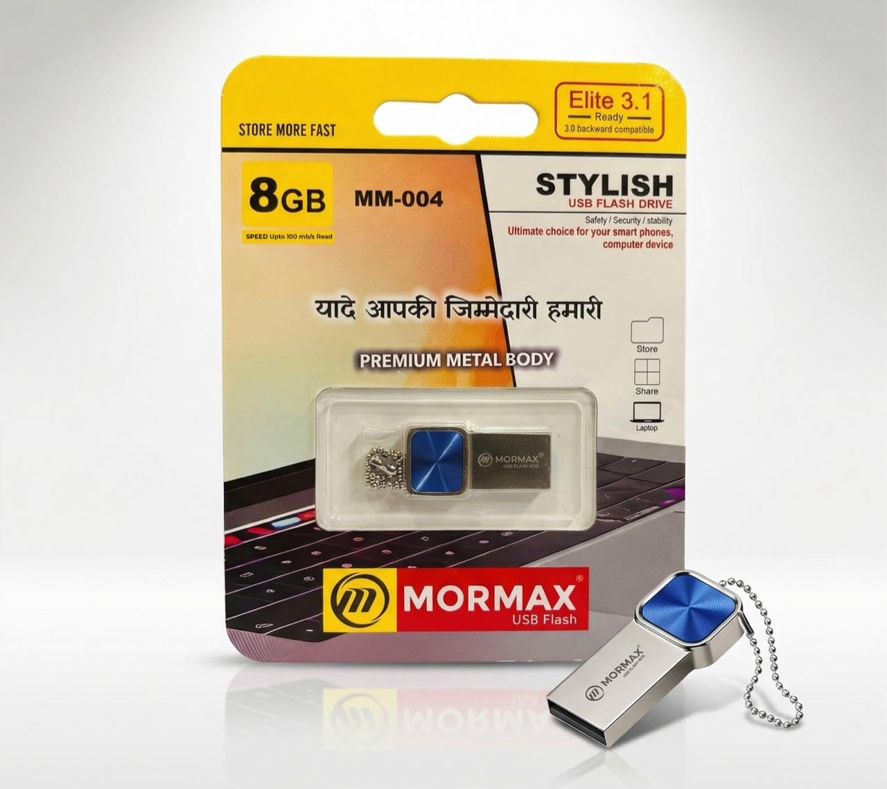 8GB USB Flash Drive MM004 | High Speed Elite 3.1 USB 3.1 Pen Drive | Premium Metal Body Keychain Design | Stylish Durable Flash Drive for Laptop PC Smart Devices-picture-10