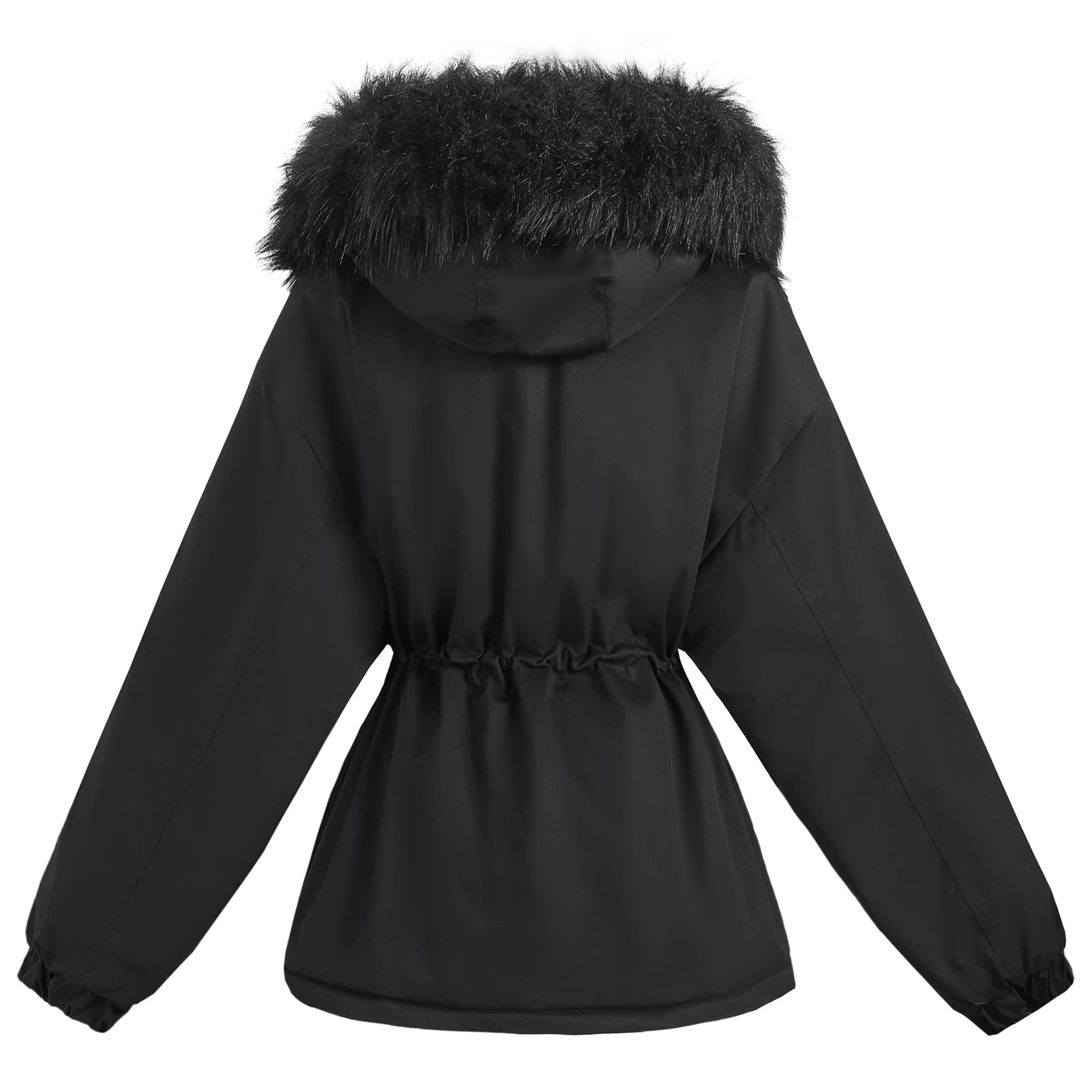 amropi Manteau de Parka Femmes Veste Capuche en Fourrure d'hiver Blouson Manteaux