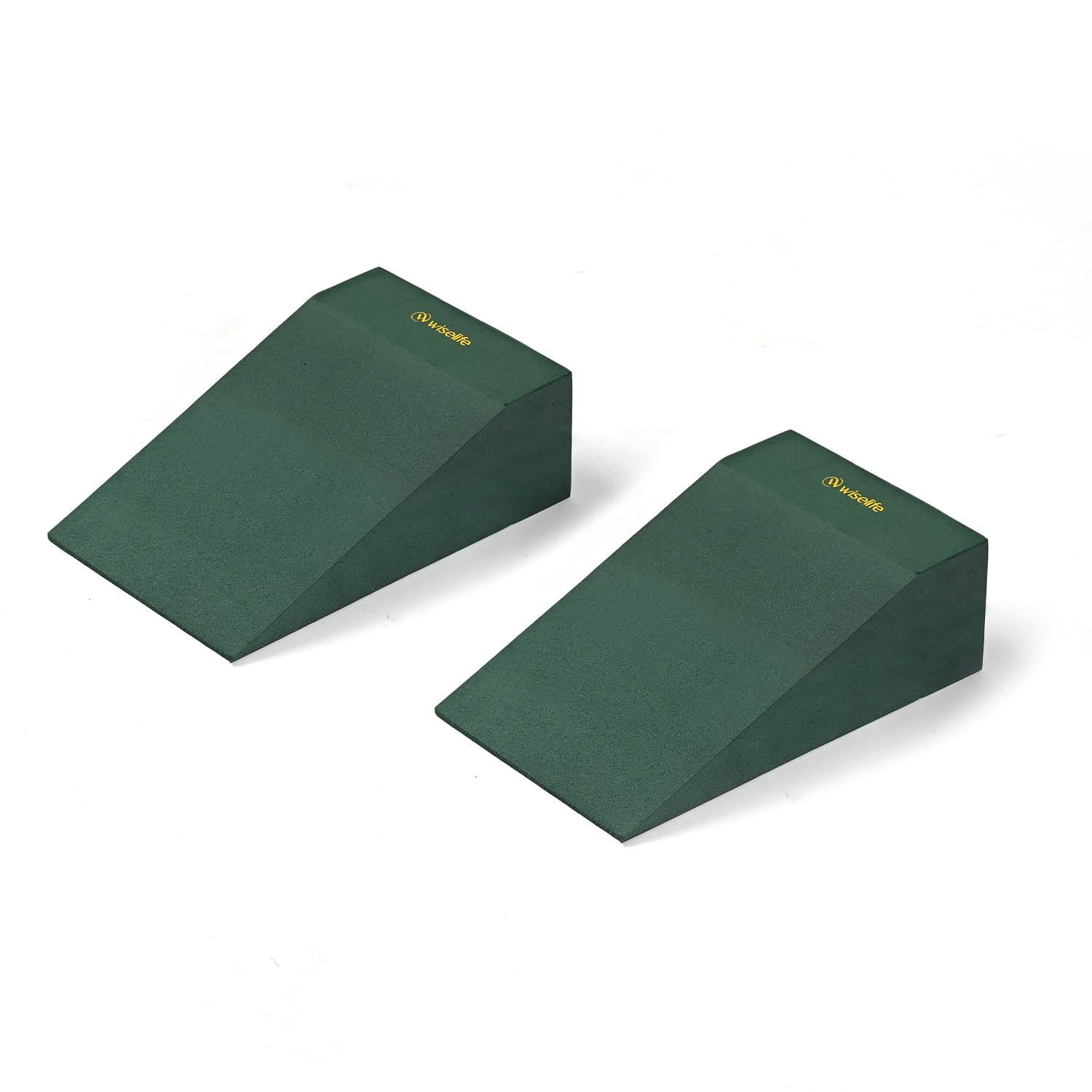 WiseLife Yoga Foam Wedge Blocks, Non-Slip block for Squats, Strength Training, Back Support, Lower Leg, Workout, Exercise, Stretching, Knee Pad | Yoga Props & Accessory (Green-Set of 2)-image-2