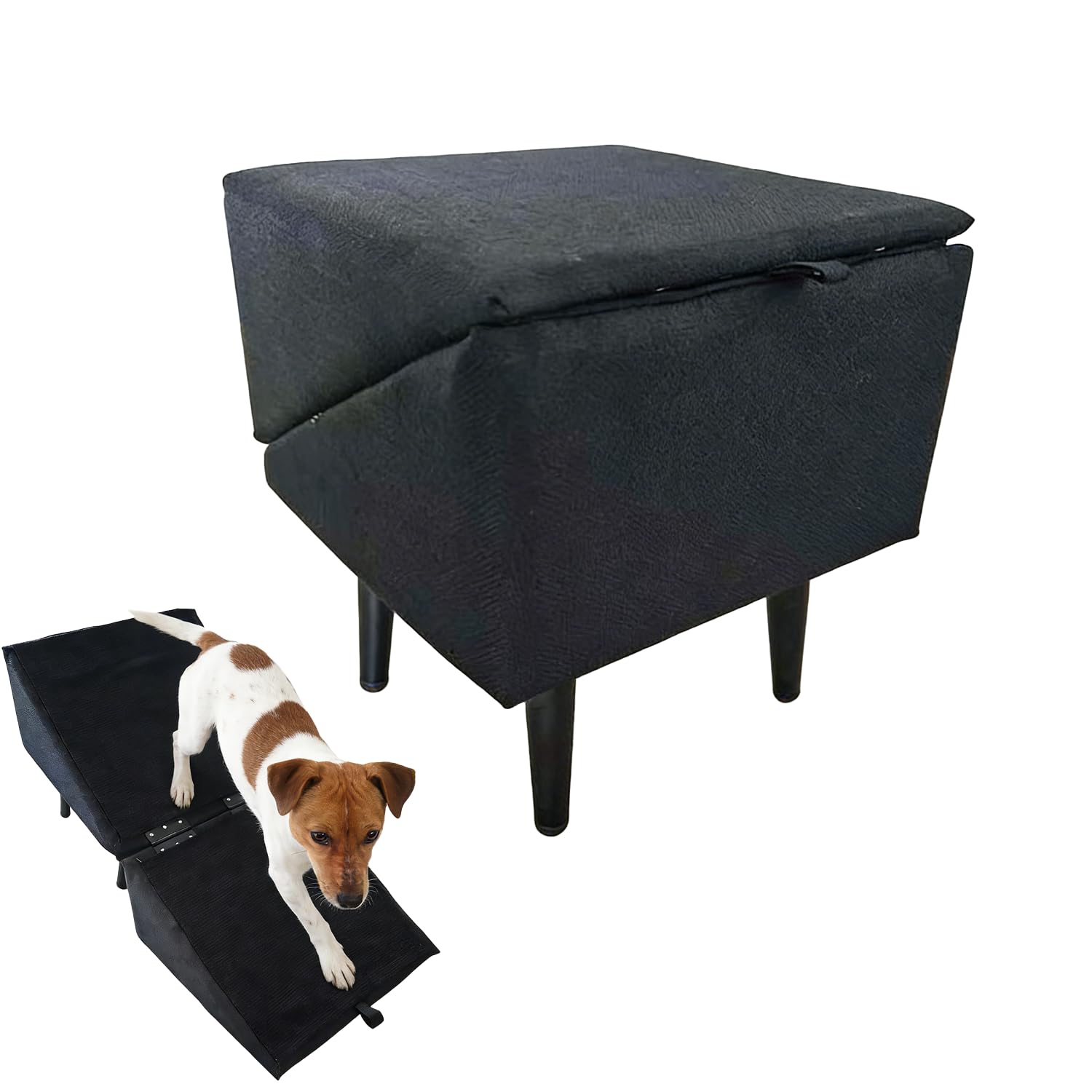 Rampas para perros, escaleras y peldaños para perros para camas y sofás, escaleras para perros para camas y sofás, escaleras inclinadas para perros pequeños, gatos – negro