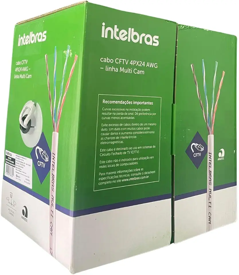 Cabo De Rede Cftv 4px24 Awg 300m Mc8cbr Multi Cam Intelbras