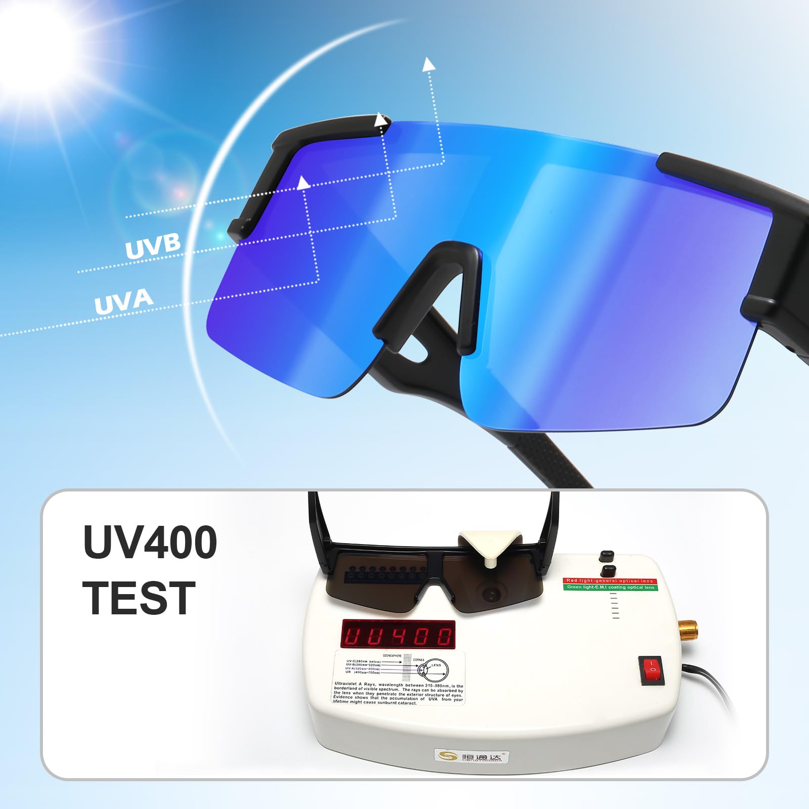 Polarizzati Sovraocchiali Occhiali Da Sole Quadrati Sportivi Donne Uomini UV400 Ciclismo MTB TR90 Bici