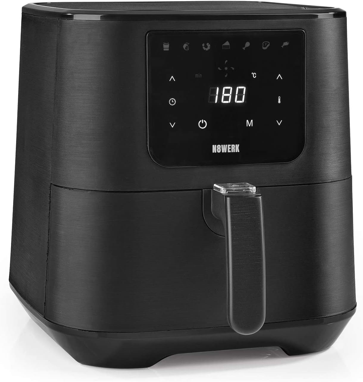 N8WERK Air Fryer with 5.5L Basket, Digital Display and 60 Minutes Timer, Low Fat Food