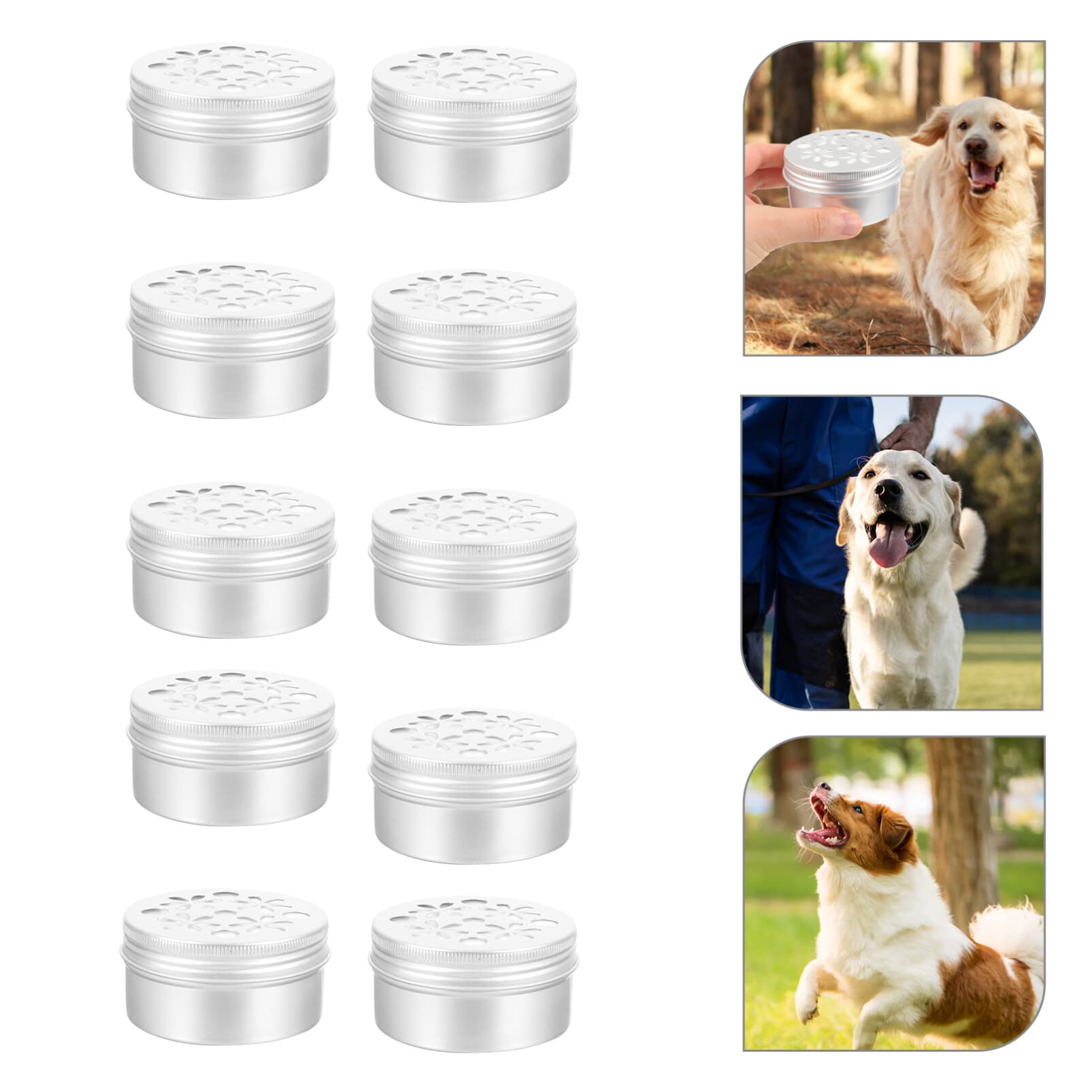Happyyami Contenedor de Entrenamiento de Olfato para Perros 80ml 10uds | Aluminio Plata, Resistente al Desgaste Mordidas, Formato Compacto para Uso en Lotes de Diez