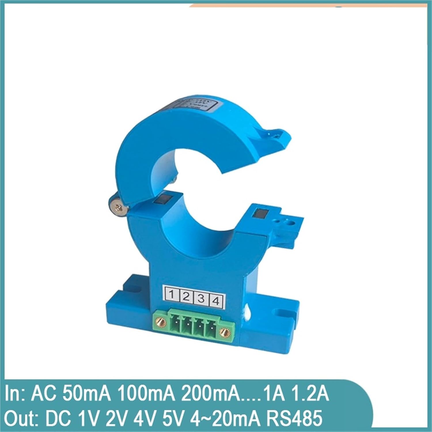 QNLCK1-20 Output RS485 Input 50mA 100mA 200mA 500mA 600mA 1A AC Leakage Current Sensor Transducer Transmitter 1Pcs(AC 5A,DC 4-20mA)