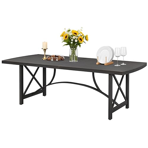 88.4" x 40.2" Outdoor Dining Table for 8, Aluminum Patio