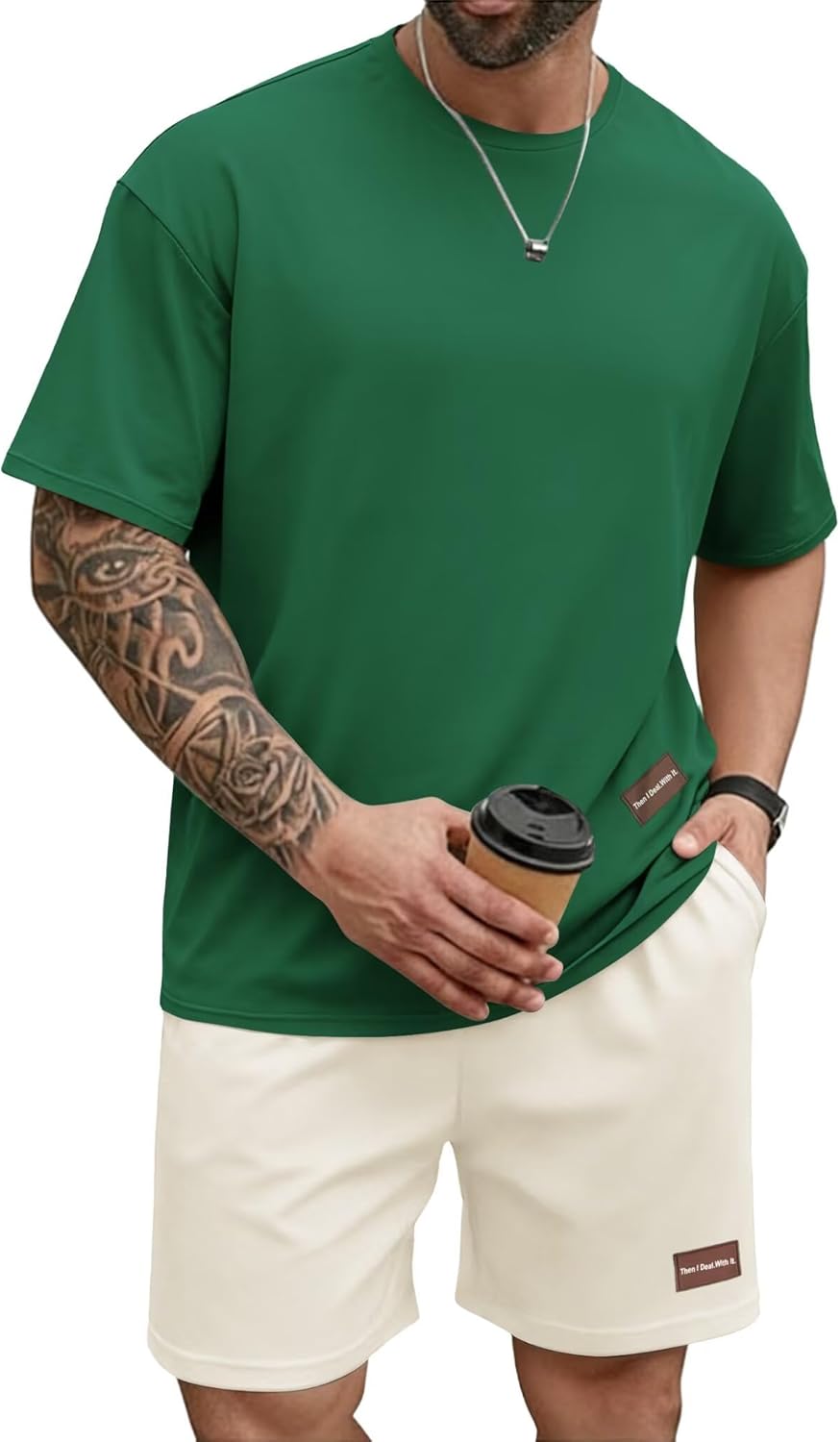 Mens Track Suits 2 Piece Outfits Workout Sets Oversize T-Shirt and Short Set for Men Summer Jogging Tracksuit