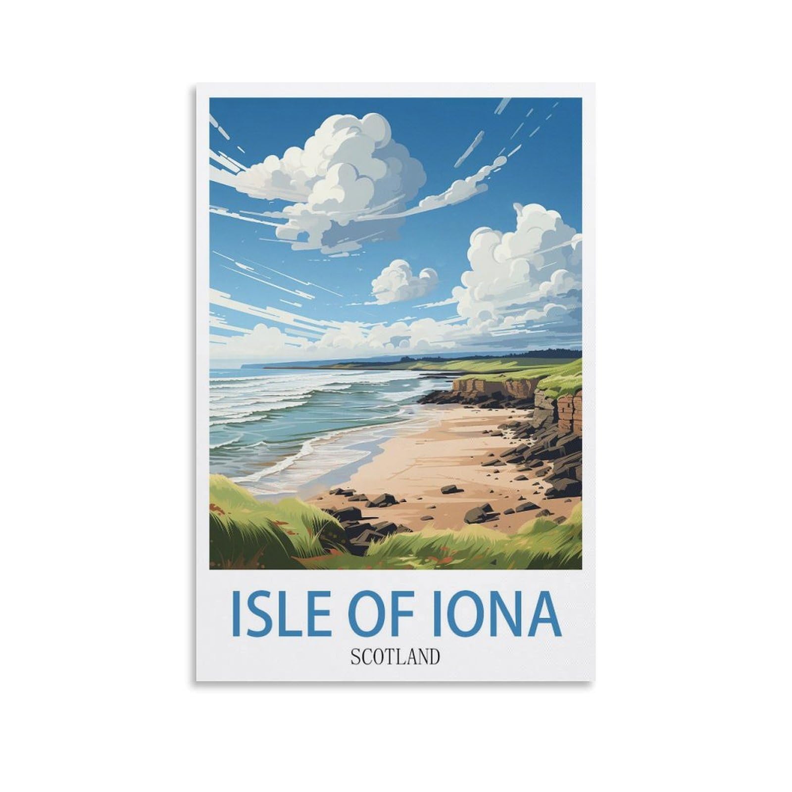EZMLFA 5D Diamond Painting Kits,Isle of Iona Scotland Diamond Art Kits Adults, Create Your Own Diamond Painting Full Drill Gifts for Home Decor 50x60cm