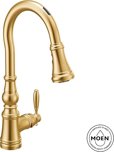 Miniatura 7 de Moen Weymouth S73004EV2SRS - Grifo inteligente de acero inoxidable con rociador desplegable sin contacto, con control de voz y movimiento,