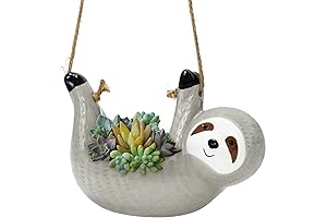 Sloth Ceramic Hanging Planter Pot: A Hanging Haven for Your Foliage Friends